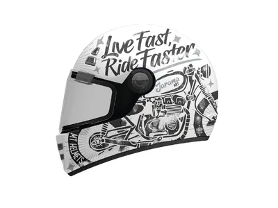 MT Jarama SV Art Helmet - Gloss White / Black