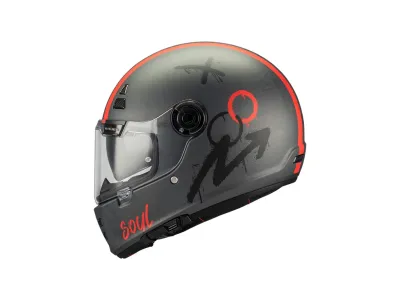 MT Jarama SV Papercut Helmet - Matt Black / Red