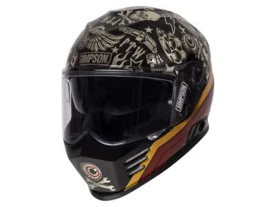 Simpson Venom Helmet - Tattoo Black / Chrome