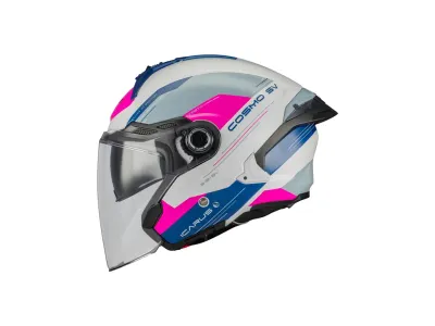 MT Cosmo SV Icarus Helmet - Gloss White / Grey / Pink / Navy