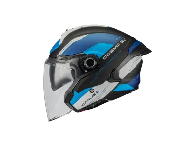 MT Cosmo SV Icarus Helmet - Matt Black / Blue / White