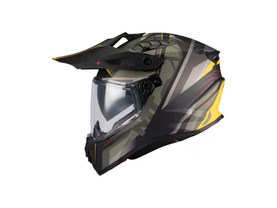 MT Track SV Questor Helmet - Matt Khaki / Yellow