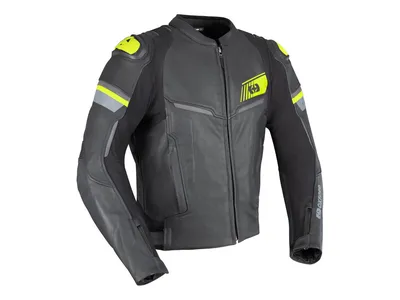 Oxford Cypher 1.0 Leather Jacket - Black / Yellow Fluo