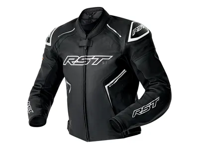 RST S-1 D3O Leather Jacket - Black / Black / White