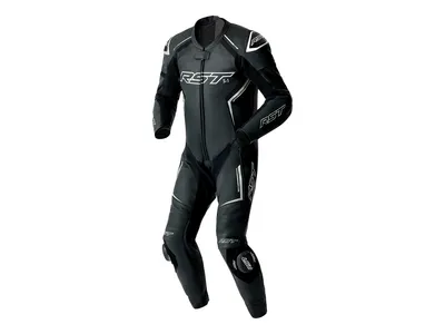 RST S-1 D3O Leather 1-Piece Suit - Black / Black / White