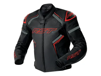 RST S-1 D3O Leather Jacket - Black /  Grey / Red