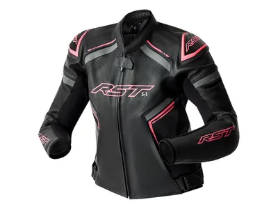 RST S-1 D3O Women's Leather Jacket - Black / Fluo Pink