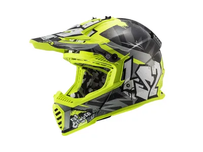 LS2 MX437 Fast Evo II Mini Crusher Helmet - Black / Yellow