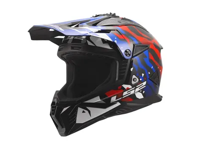 LS2 MX708 Fast II Grotesk Helmet - White / Blue / Red