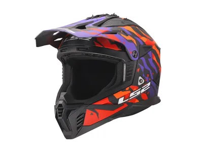 LS2 MX708 Fast II Grotesk Helmet - Purple / Orange