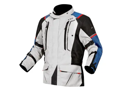 LS2 Narvik Textile Jacket - Grey / Black / Blue / Red