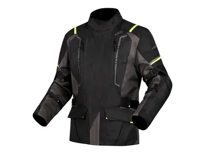 LS2 Narvik Textile Jacket - Black / Grey / Hi-Vis Yellow