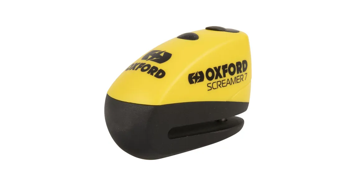 Oxford Screamer 7 Alarm Disc Lock - Yellow / Black | Fowlers of Bristol