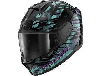 Shark D-Skwal 3 Helmet - Reptaia KXK - Matt Black / Chameleon / Black