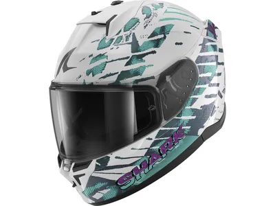 Shark D-Skwal 3 Helmet - Reptaia WXW - White / Chameleon / White