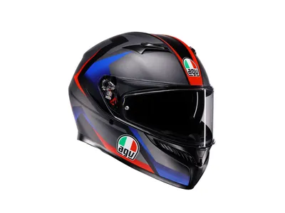 AGV K3 Striga Helmet - Matt Black / Blue / Red